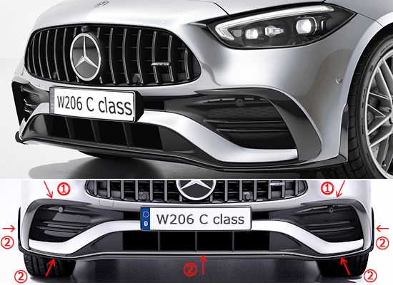 AMG (F)サイド・スポイラーセット（ナイトパッケージ仕様）