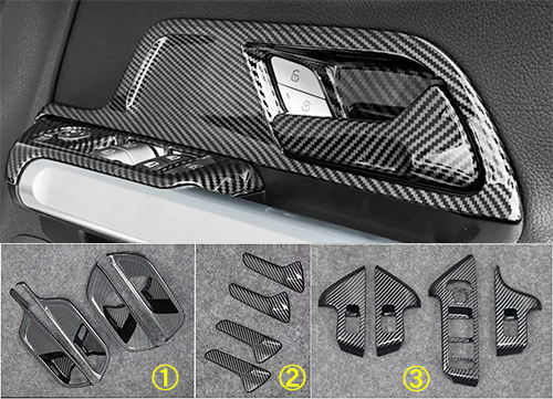 ドアレバー廻りカバーセット（カーボン調）
